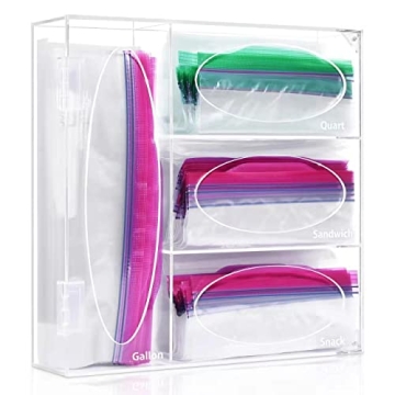 Ziplock Bag Storage Organizer for Kitchen Drawers