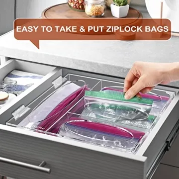 Ziplock Bag Storage Organizer for Kitchen Drawers