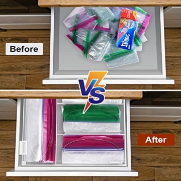 Ziplock Bag Storage Organizer for Kitchen Drawers
