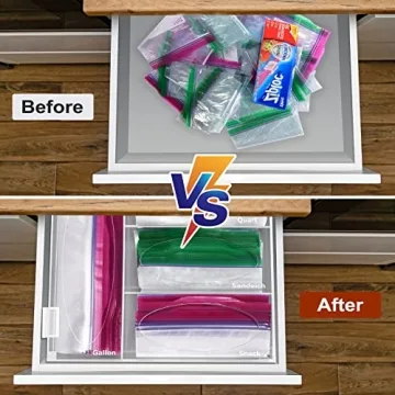 Ziplock Bag Storage Organizer for Kitchen Drawers