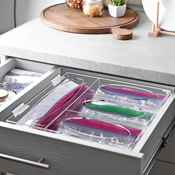 Ziplock Bag Storage Organizer for Kitchen Drawers