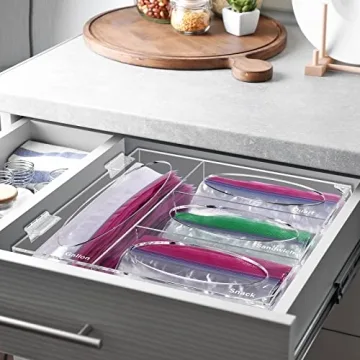 Ziplock Bag Storage Organizer for Kitchen Drawers