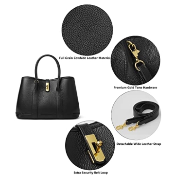 DORIS&JACKY Leather Tote Bag For Women Stylish Purse