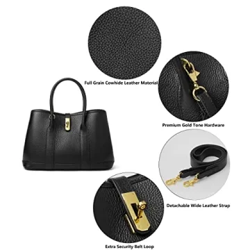 DORIS&JACKY Leather Tote Bag For Women Stylish Purse