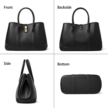 DORIS&JACKY Leather Tote Bag For Women Stylish Purse