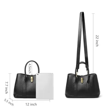 DORIS&JACKY Leather Tote Bag For Women Stylish Purse