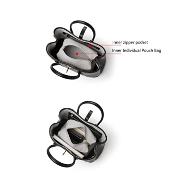 DORIS&JACKY Leather Tote Bag For Women Stylish Purse