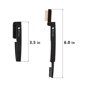 DUcare Eyelash Comb Separator Eyelashes Eyebrow Mascara Brush Applicator Eyelash Definer With Comb Cover Cosmetic Brushes Tool (Black)
