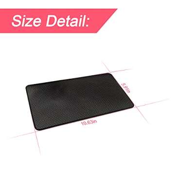 Car Dashboard Anti-Slip Rubber Pad, 10.6"x 5.9" Universal Non-Slip Car Magic Dashboard Sticky Adhesi...