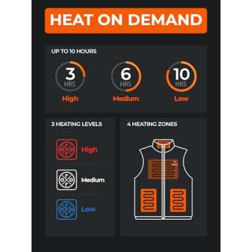 ORORO Women's Lightweight Heated Vest with Battery (Charger Not Included) (Black,XL)