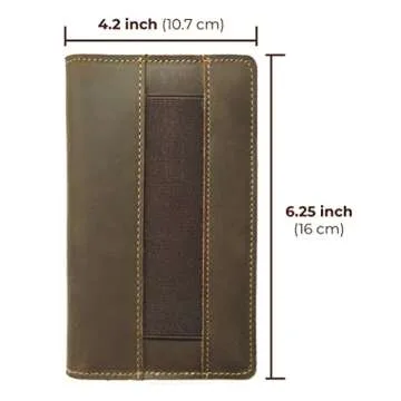 Leather Field Notes Cover For Moleskine Cahier Notebook, Handmade Leather Notebook Cover for Small Notepad 3.5" x 5.5", Pocket Field Note Wallet & Pen Holder + Field Note Booklet