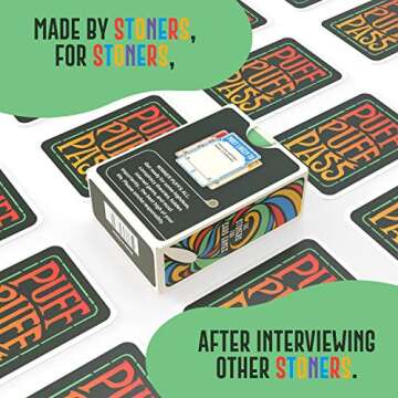Puff Puff Pass: The Card Game for Stoners w/ 109 Hilarious Trivia, Conversation Starters, Would You Rathers, and More.