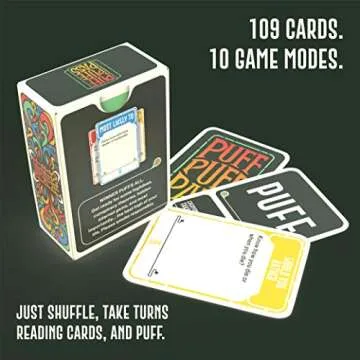 Puff Puff Pass: The Card Game for Stoners w/ 109 Hilarious Trivia, Conversation Starters, Would You Rathers, and More.