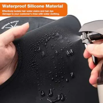 Noverlife Large Hair Cutting Collar, Silicone Weighted Hair Dye Collar, Silicone Haircut Guard Shield, Rubber Neck Wrap, Barber Shop Hair Cutting Pad for Salon Hairdressing Hair Coloring - Black