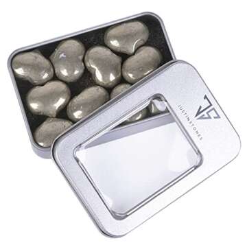 Natural Pyrite Gemstone Healing Crystal Mini Hearts for Gifting