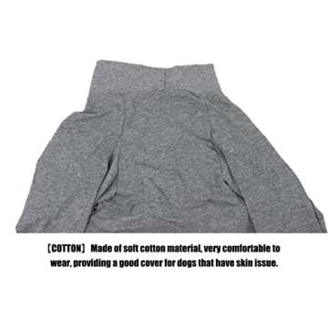 Size XS to 3XL, 2 Colors Dog Onesie Long Sleeve, Full Cover Pet Pajamas, Dog Plaid Shirt, Lightweight Dog Jumpsuit Grey Large