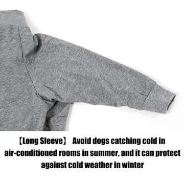 Size XS to 3XL, 2 Colors Dog Onesie Long Sleeve, Full Cover Pet Pajamas, Dog Plaid Shirt, Lightweight Dog Jumpsuit Grey Large