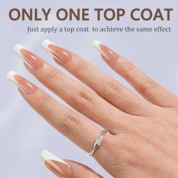 Misssix Deep French Gel Nail Tips, 150Pcs French Tip Press on Nails Long Square Brown, No Need to Fi...