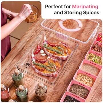 UnityProtect Snackle Box Container with Lid & Handle – Portable Snacklebox and Divided Snack Organizer – 8 Removable Compartments for Charcuterie, Fruits, Nuts & Travel (Pink)