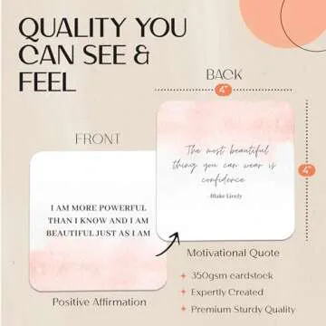 CUCOLUS I am Enough Affirmations Cards, Positive Affirmations Cards with Encouragement & Motivational Quotes, Inspirational and Self Care Gifts with Premium Gift Box, Deck of 50