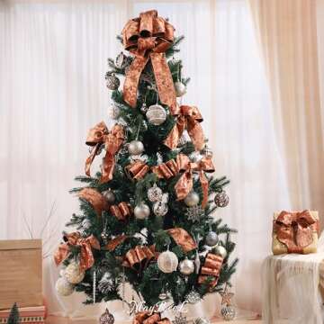 MAYREEL 2.5 Inch Copper Crushed Velvet Ribbon Wired Auburn for Christmas Decorations Gift Wrapping Wreaths Tree Toppers 10 Yards