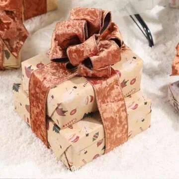 MAYREEL Copper Velvet Ribbon for Christmas Gift Wrapping