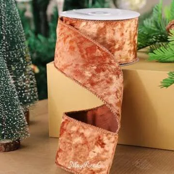 MAYREEL Copper Velvet Ribbon for Christmas Gift Wrapping