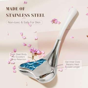 Hair trends 2-in-1 Gua Sha Cryo Sticks for Face & Eyes Puffiness Relief, Stainless Steel Facial Ice Globes in Ergonomic Massaging Shape, Cooling Globes Facial Esthetician Supplies w/Carry Case