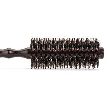 Round Styling Hair Brush - 1.75 Inch Diameter - Boar + Nylon Bristles for Blow Drying, Curling, and Styling Hair - Natural Wooden Handle for Women and Men