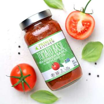 Primal Kitchen Tomato Pasta Sauce 2-Pack, No Added Sugar, Includes 1 Tomato Basil and 1 Roasted Garl...