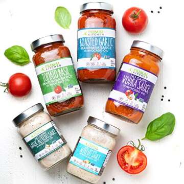 Primal Kitchen Tomato Pasta Sauce 2-Pack, No Added Sugar, Includes 1 Tomato Basil and 1 Roasted Garlic Marinara Sauce