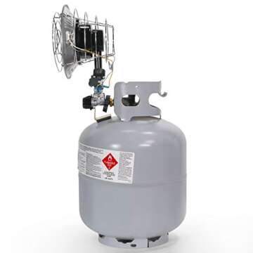 XtremepowerUS 15,000 BTU Propane Tank Top Heater Single Infrared Heater Safety Shut-Off Valve & Tip-...