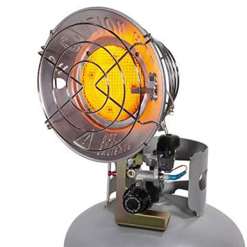 XtremepowerUS 15,000 BTU Propane Tank Top Heater Single Infrared Heater Safety Shut-Off Valve & Tip-Over Switch, for Outdoor