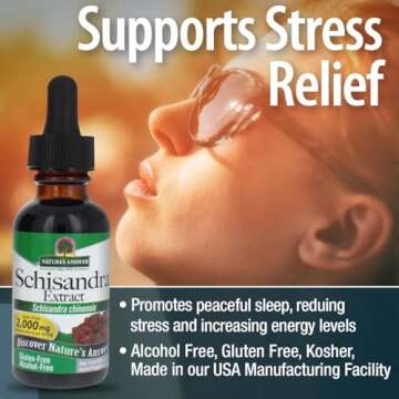 Nature's Answer Schisandra Berry Extract - Alcohol Free, Gluten Free, Stress, Fatigue, Relaxing Support - Made in USA - Adrenal Support Supplements for Everyone