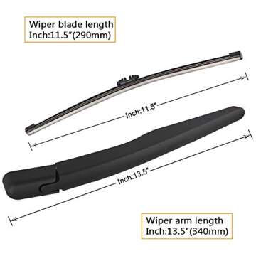 Rear Wiper Arm Blade Replacement for Ford Explorer 2011-2023,Escape 2013-2018,2015-2019 Lincoln MKX ...