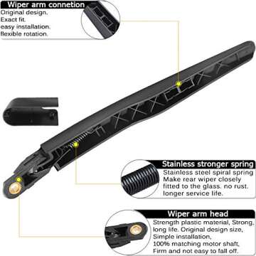 Rear Wiper Arm Blade Replacement for Ford Explorer 2011-2023,Escape 2013-2018,2015-2019 Lincoln MKX Back Windshield Wiper Blade Arm Set -Original Equipment Replacement