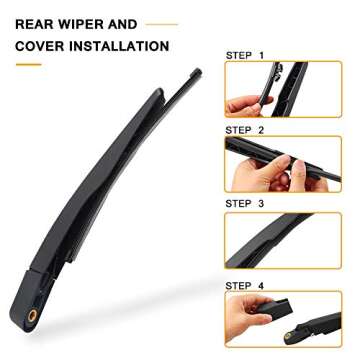 Rear Wiper Arm Blade Replacement for Ford Explorer 2011-2023,Escape 2013-2018,2015-2019 Lincoln MKX Back Windshield Wiper Blade Arm Set -Original Equipment Replacement