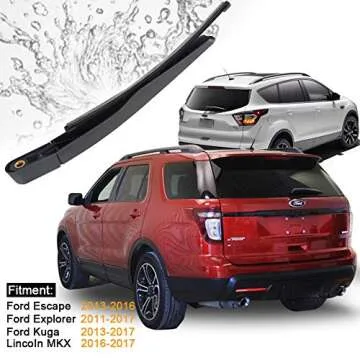 Rear Wiper Arm Blade Replacement for Ford Explorer 2011-2023,Escape 2013-2018,2015-2019 Lincoln MKX Back Windshield Wiper Blade Arm Set -Original Equipment Replacement