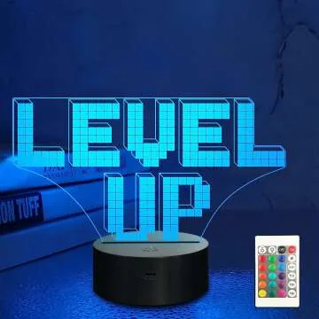 Pixel Game 3D Night Light for Kids with Remote