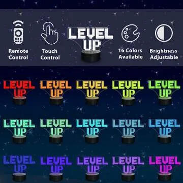 Pixel Game 3D Night Light for Kids with Remote