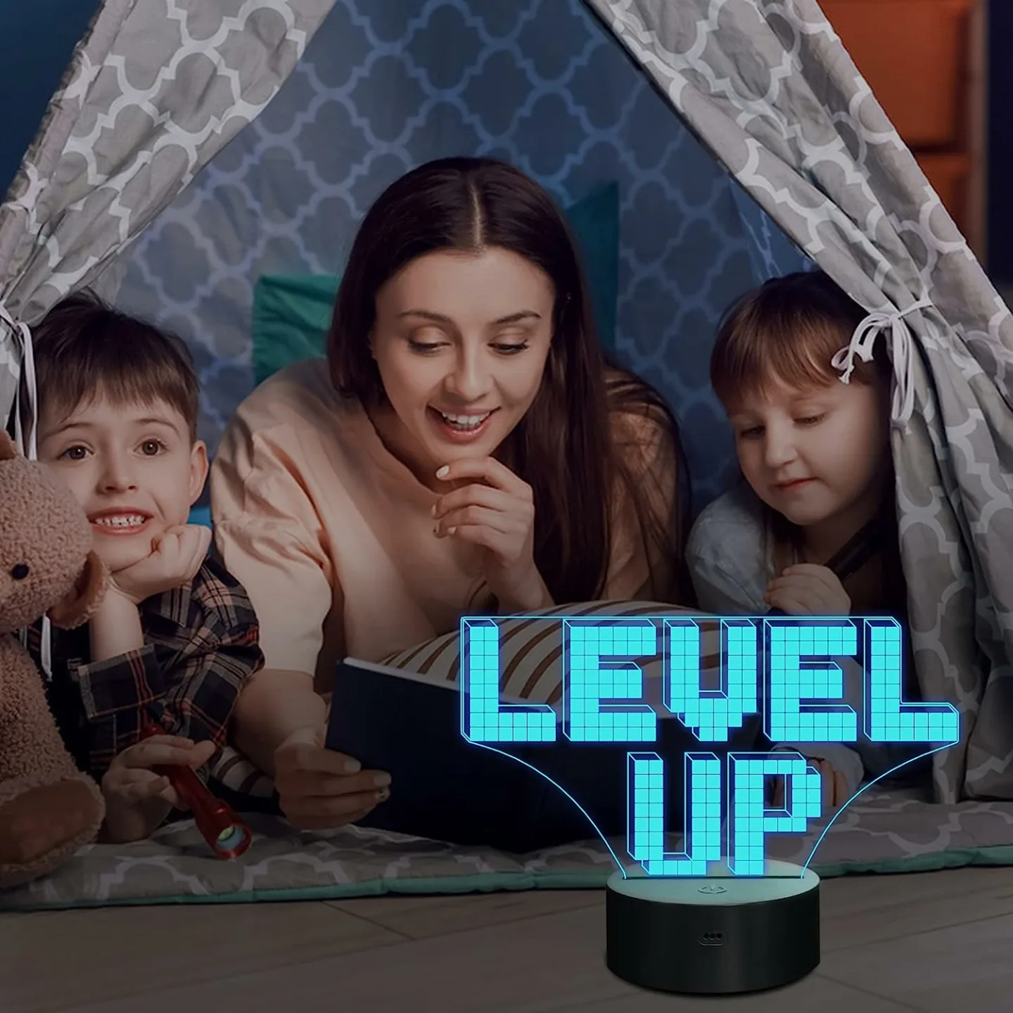 Pixel Game 3D Night Light for Kids with Remote