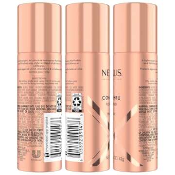 Nexxus Travel Hairspray, Comb Thru Flexible Hold 4-Pack – 72-Hour Anti-Humidity Shield