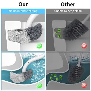 Marbarsse Compact Bathroom Toilet Brush Set for Deep Clean