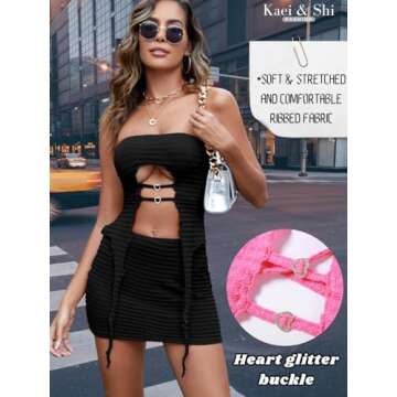 Kaei&Shi 2000s Sexy Mini Skirt Set for Parties