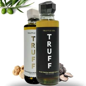 Don Taste Truffle Duo Delight: TRUFF Black and White Truffle Oil Set with Gourmet Pipettes - Infused...