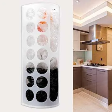 Lunies Plastic Bag Holder for Grocery Bags, Wall Mount Grocery Bag Storage Dispenser, Hanging Trash Bag Organizer for Kitchen, Large Capacity Shopping Bag Saver (2-pack)