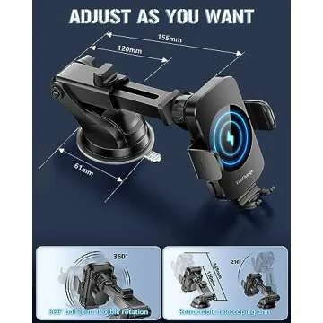 Fast Wireless Car Charger & Holder 3-in-1 Mount