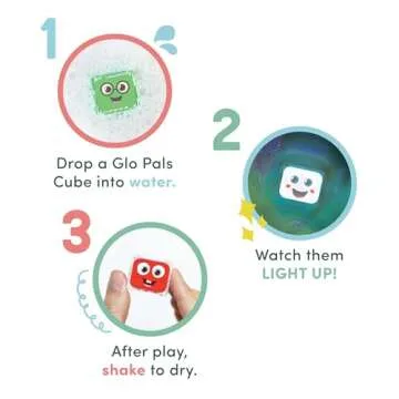 Glo Pals Water-Activated Light-Up Cubes Bundle for Sensory Play – 12 Pack (Holly Jolly)