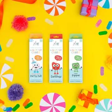 Glo Pals Water-Activated Light-Up Cubes Bundle for Sensory Play – 12 Pack (Holly Jolly)