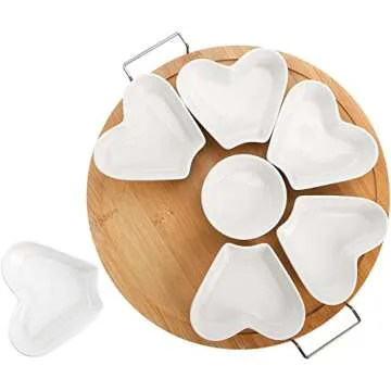 Elegant Dicunoy Heart-Shaped Appetizer Trays for All Occasions